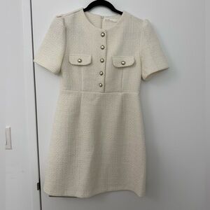 OAK + FORT Tweed White Dress